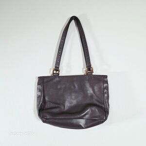 Vintage SAS Diane Full-Grain Leather Shoulder Bag Gray Black Multi-Zip USA